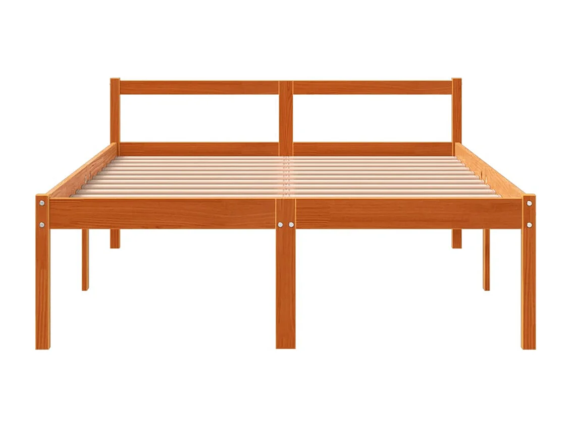 Letto per Anziani Marrone Cera 135x190 cm Legno Massello Pino