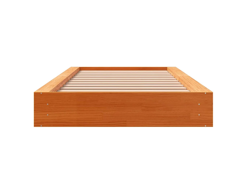 Cadre de lit sans matelas cire marron 90x190 cm bois pin massif