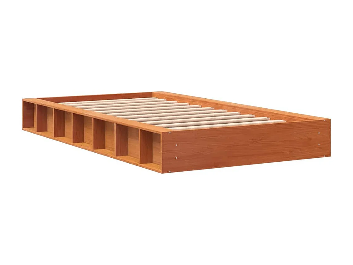 Cadre de lit sans matelas cire marron 90x190 cm bois pin massif
