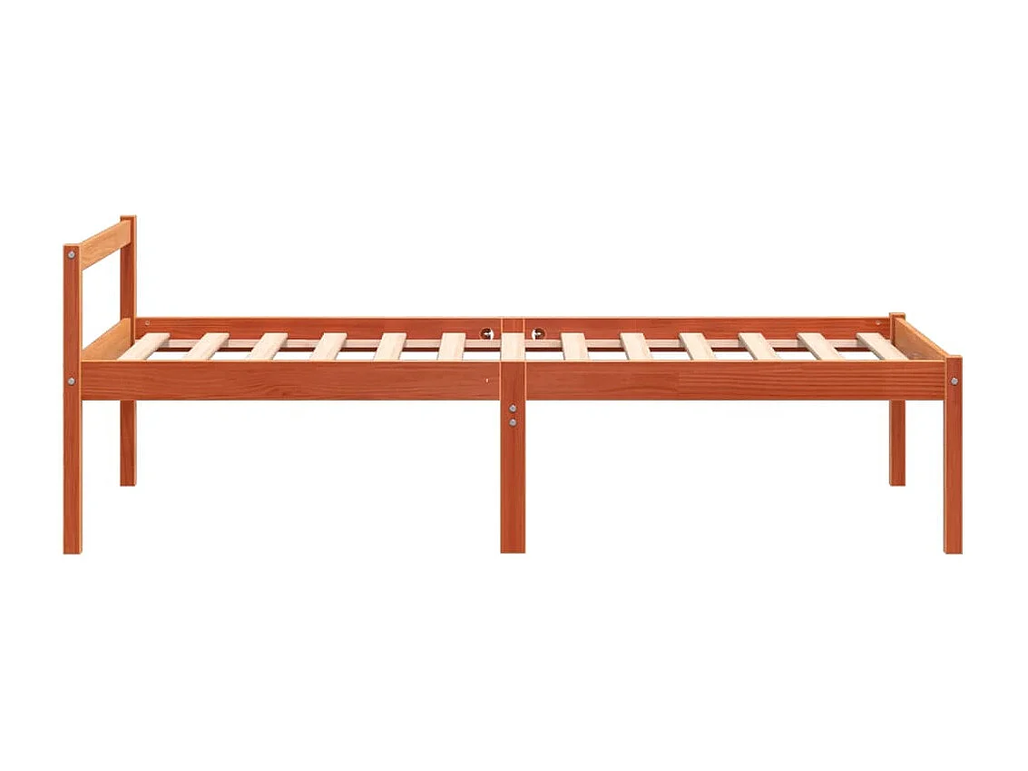 Seniorenbed massief grenenhout wasbruin 75x190 cm