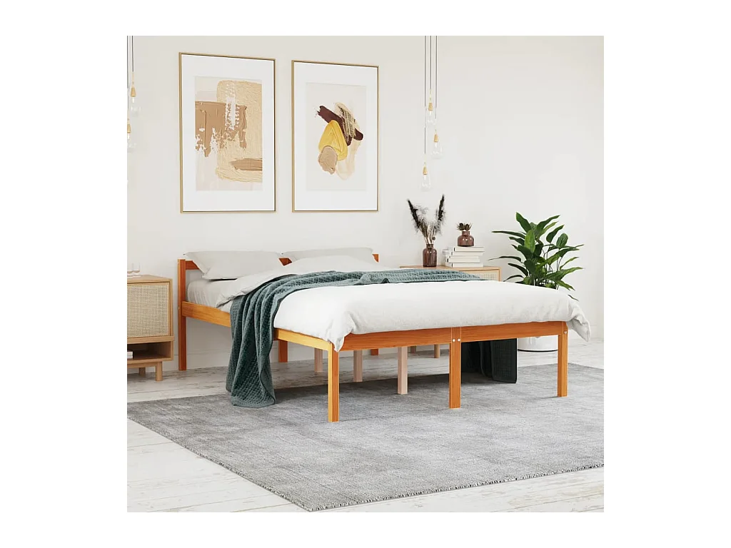 Seniorenbed massief grenenhout wasbruin 120x200 cm