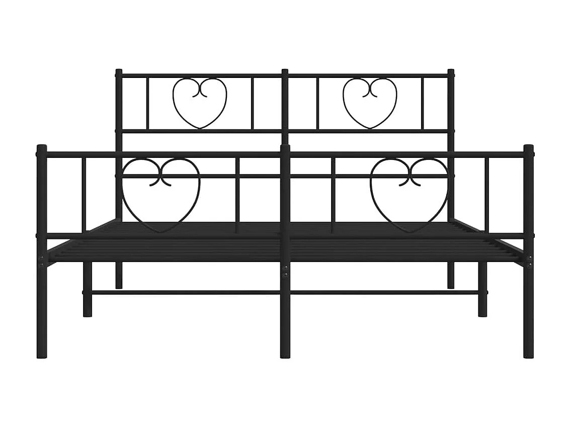 Estrutura de cama sem colchão com pés 160x200 cm preto