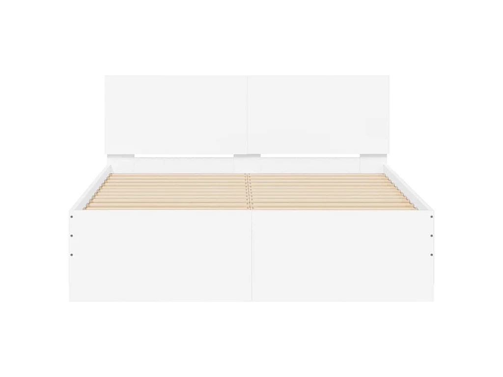 Estructura de cama con cabecero blanca 135x190 cm
