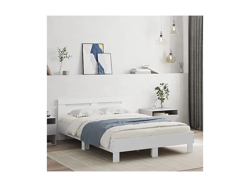Cadre de lit sans matelas blanc 120x190 cm