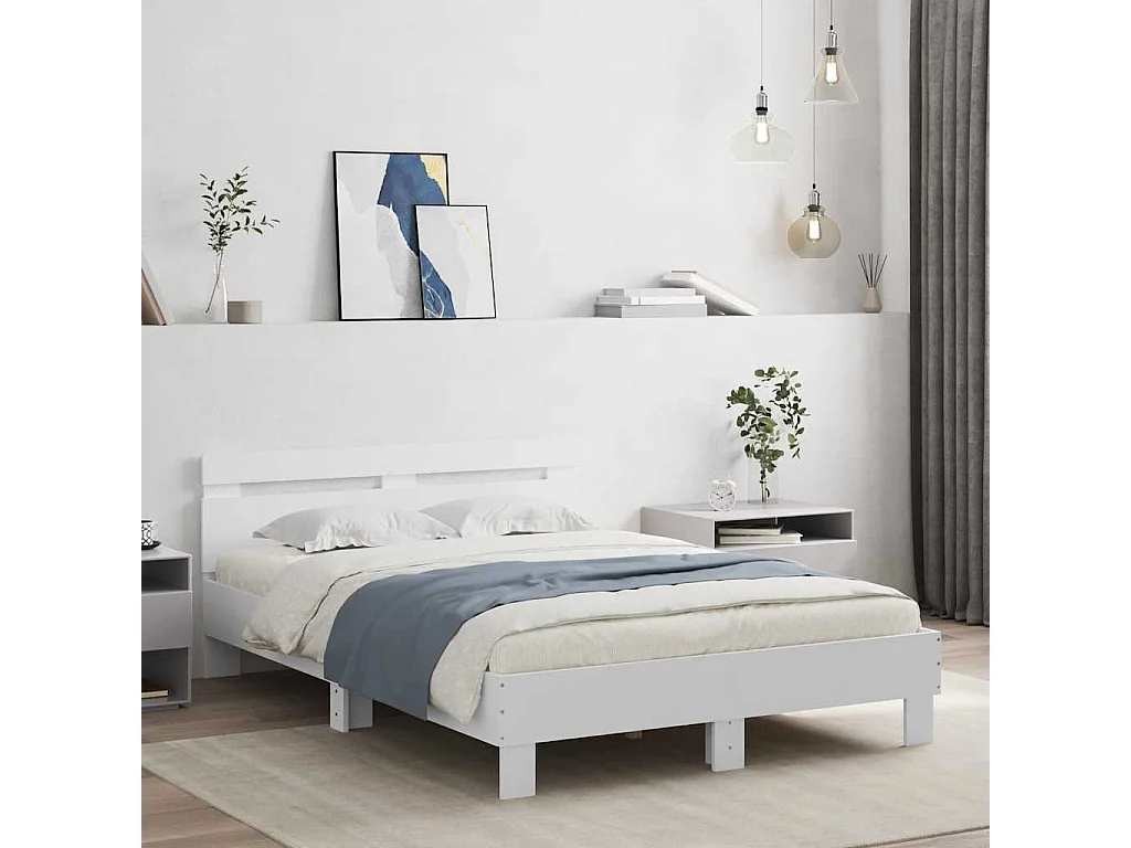 Cadre de lit sans matelas blanc 120x190 cm