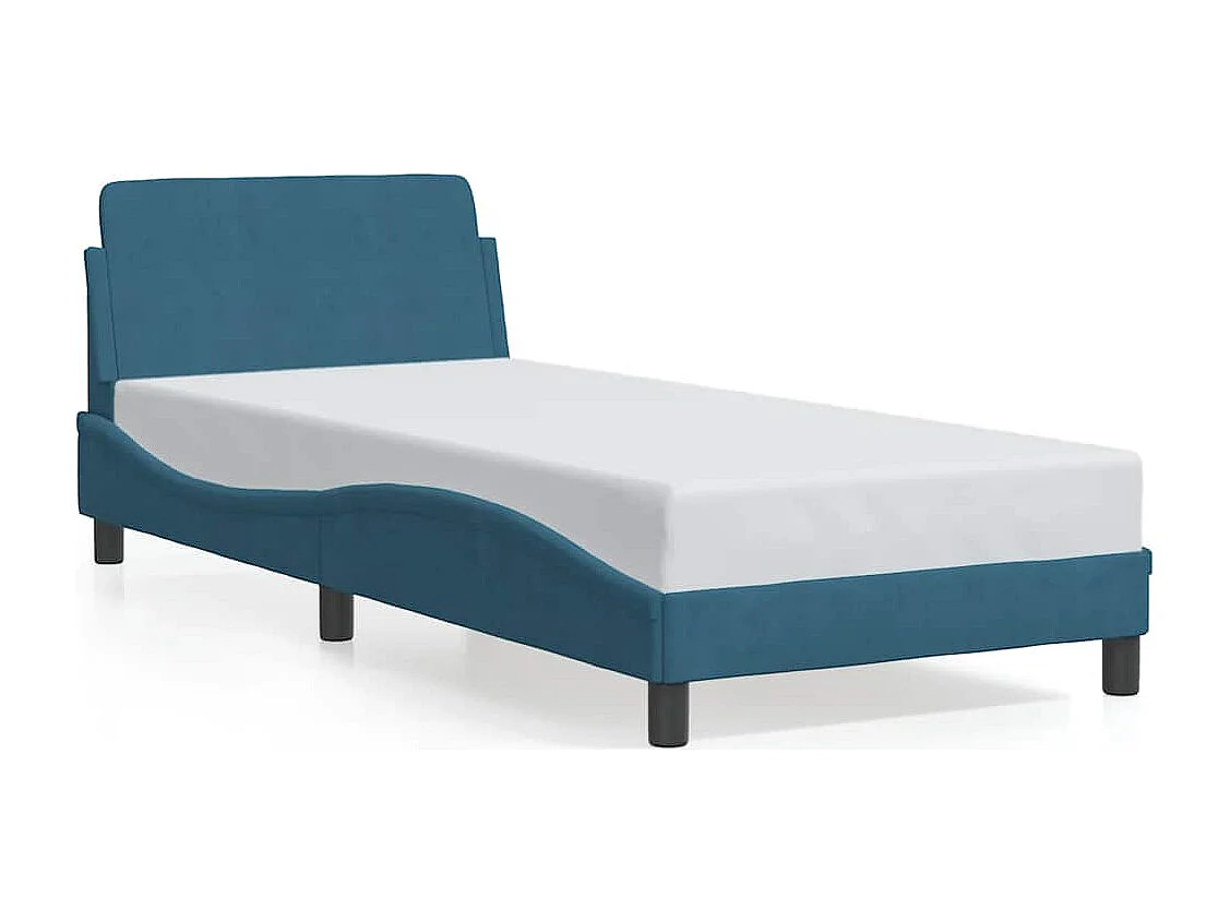 Giroletto con Testiera Dover Blu 90x200 cm in Velluto