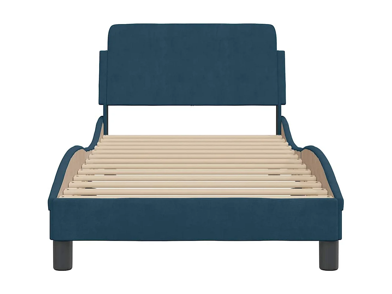 Giroletto con Testiera Dover Blu 90x200 cm in Velluto