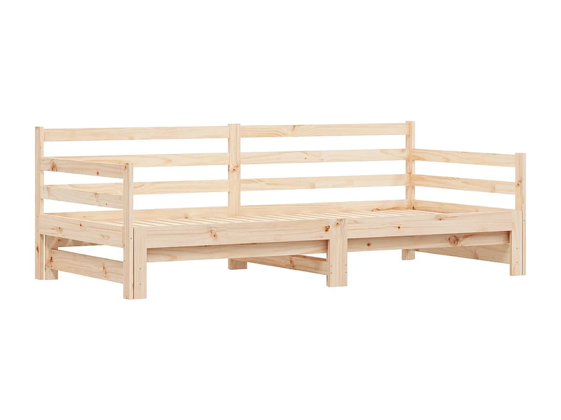 Lit de jour et lit gigogne sans matelas 90x190 cm bois massif