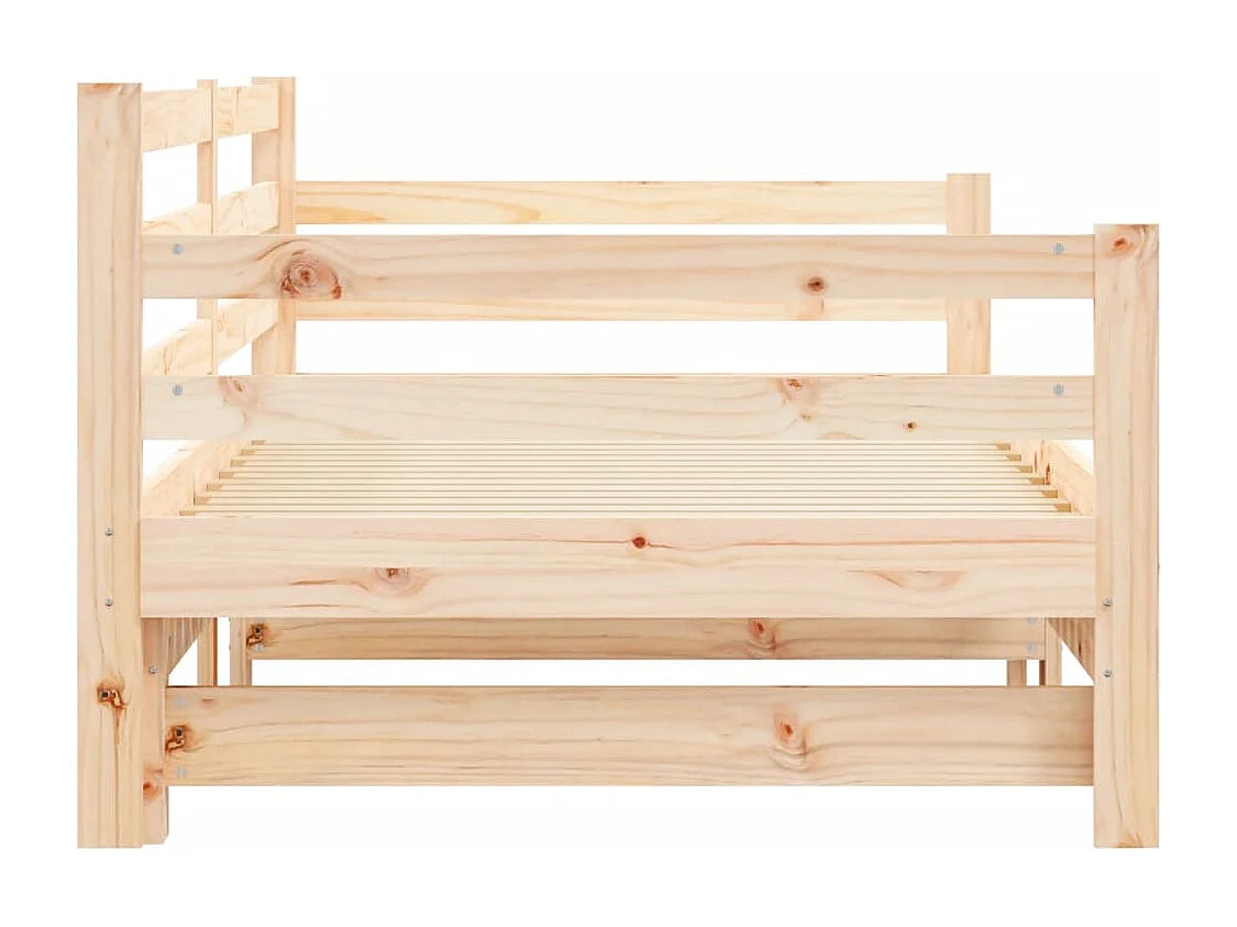 Lit de jour et lit gigogne sans matelas 90x190 cm bois massif