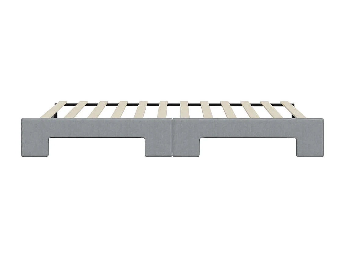 Slaapbank met onderschuifbed 80x200 cm stof lichtgrijs