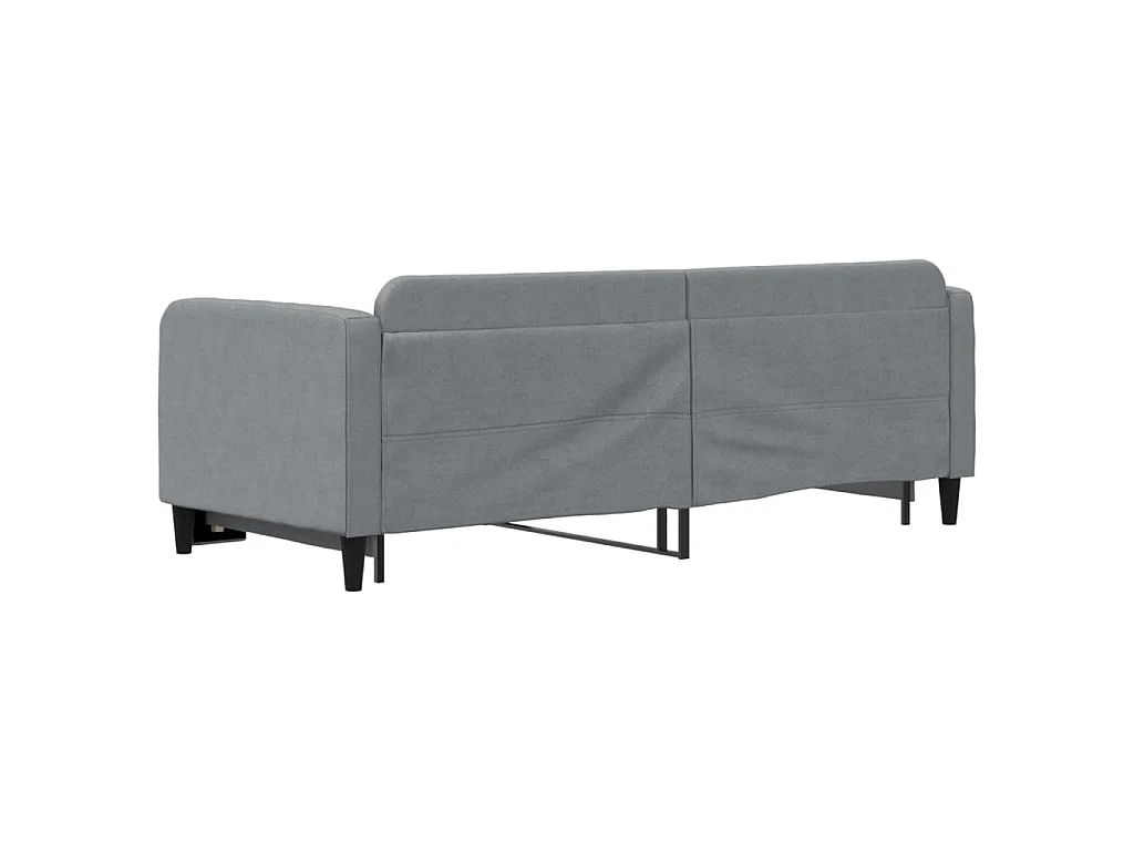 Slaapbank met onderschuifbed 80x200 cm stof lichtgrijs