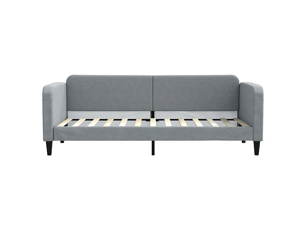 Slaapbank met onderschuifbed 80x200 cm stof lichtgrijs