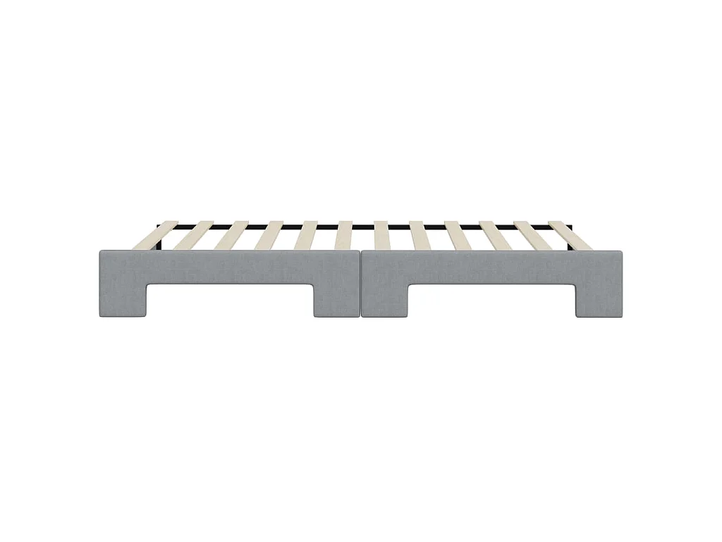 Slaapbank met onderschuifbed 80x200 cm stof lichtgrijs