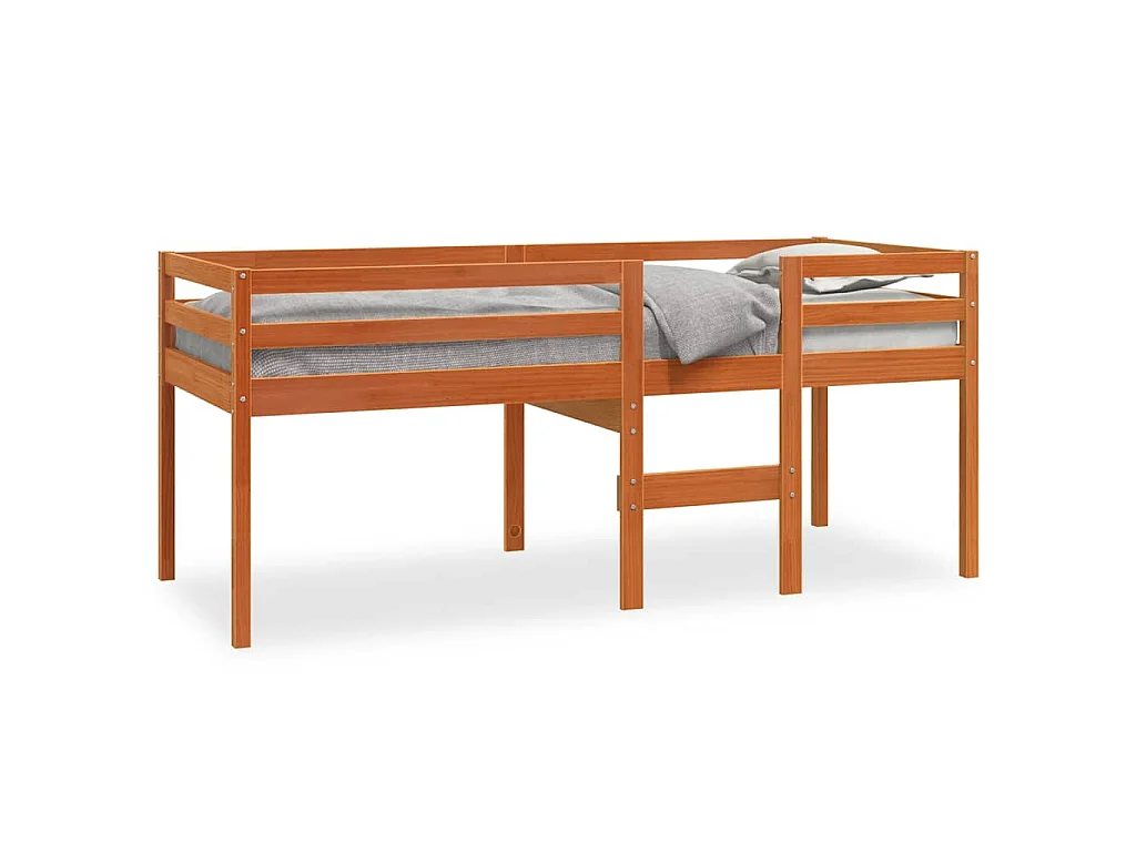 Hoogslaper massief grenenhout wasbruin 90x200 cm