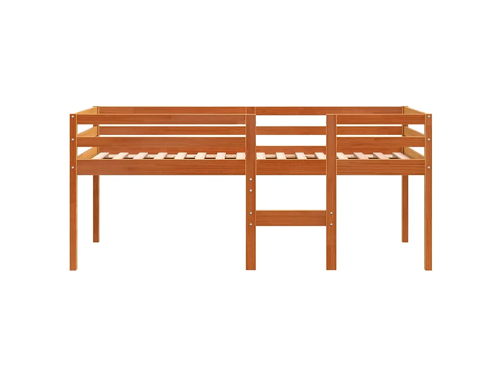 Hoogslaper massief grenenhout wasbruin 90x200 cm
