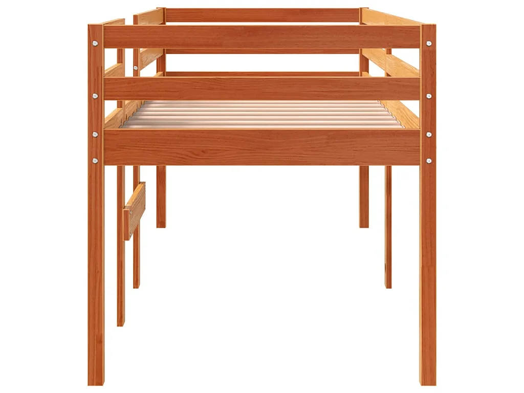 Hoogslaper massief grenenhout wasbruin 90x200 cm