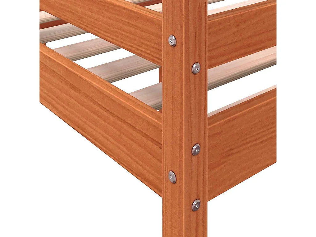 Hoogslaper massief grenenhout wasbruin 90x200 cm