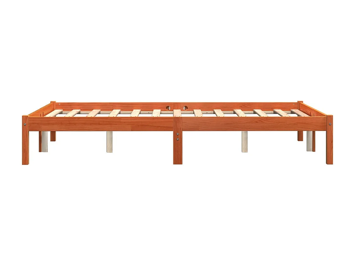 Cadre de lit sans matelas cire marron 120x200cm bois pin massif