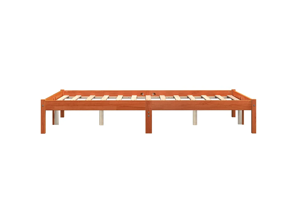 Cadre de lit sans matelas cire marron 120x200cm bois pin massif