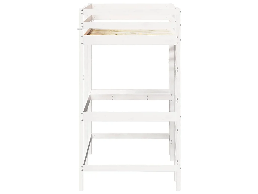 Lit superposé sans matelas blanc 90x200 cm bois de pin massif