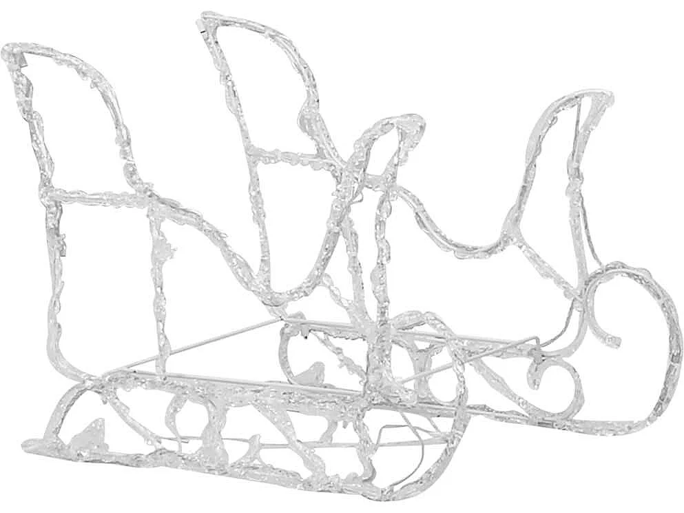 Décoration de Noël Rennes et traîneau 280x28x55 cm Acrylique