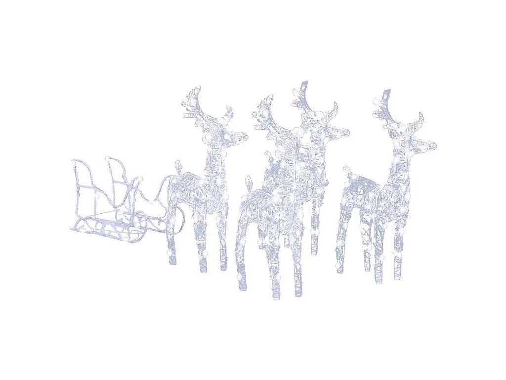 Weihnachtsdekoration Rentiere & Schlitten 280x28x55 cm Acryl