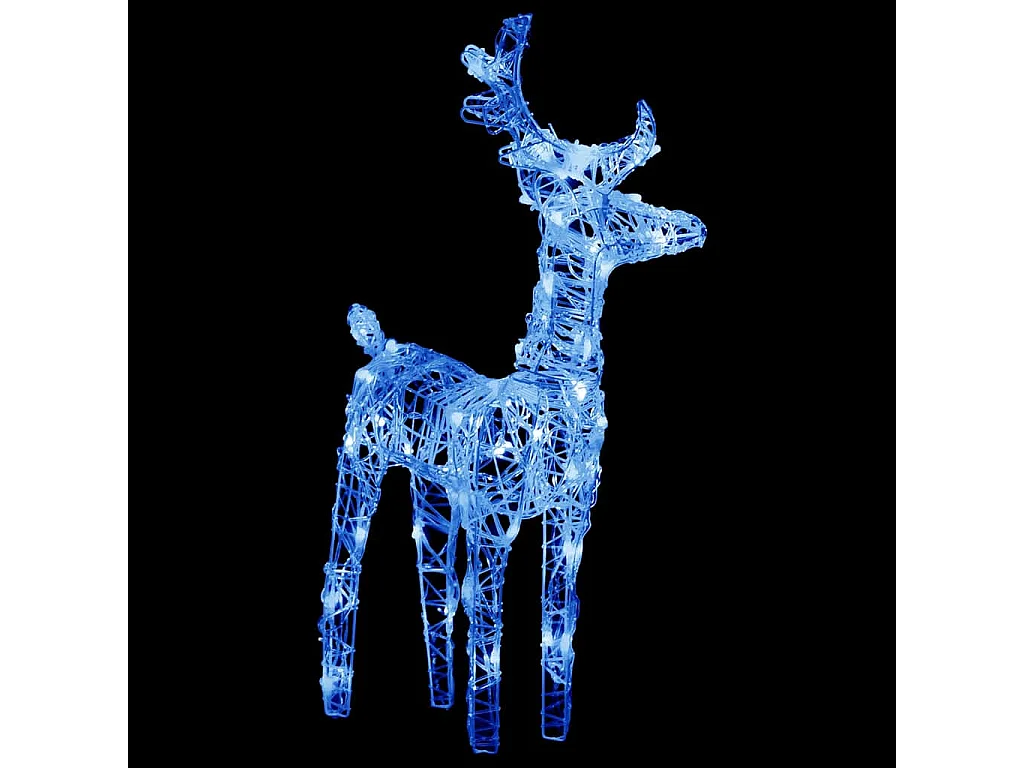 Décoration de Noël Rennes et traîneau 160 LED 130 cm Acrylique