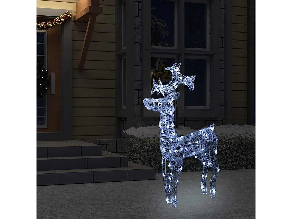 Kerstdecoratie rendieren 90 LED's 60x16x100 cm acryl