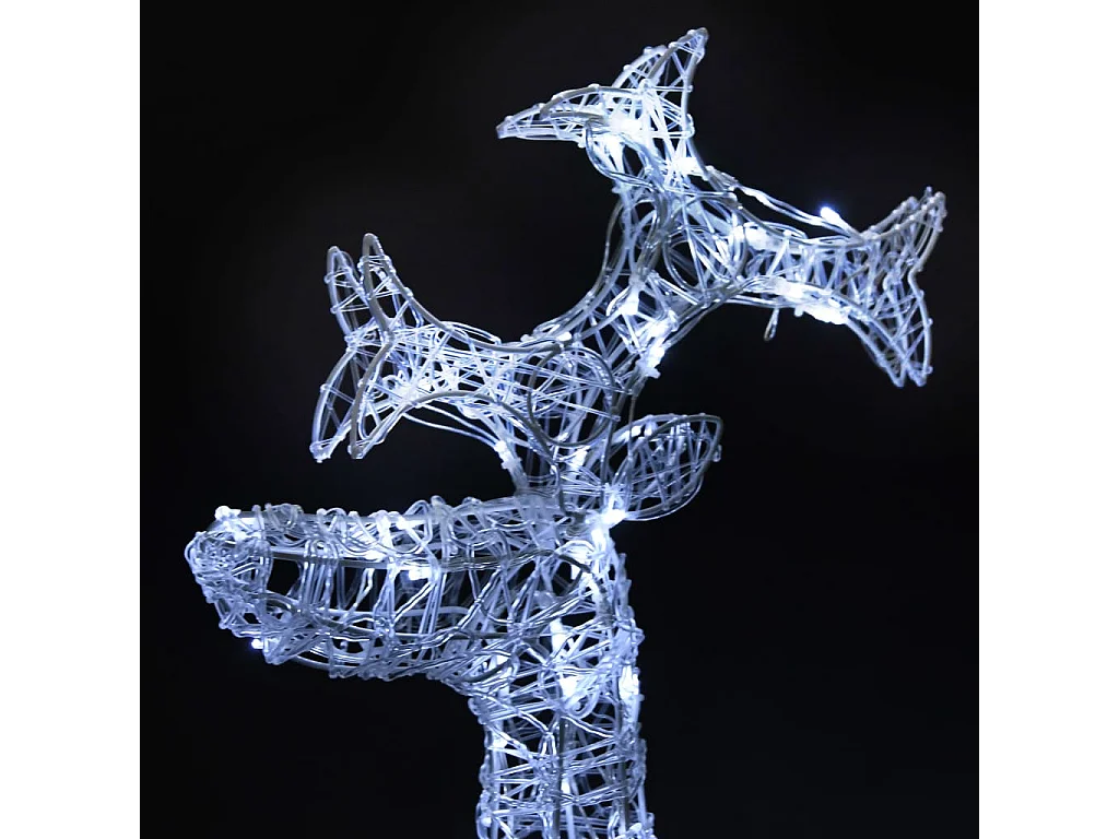 Kerstdecoratie rendieren 90 LED's 60x16x100 cm acryl