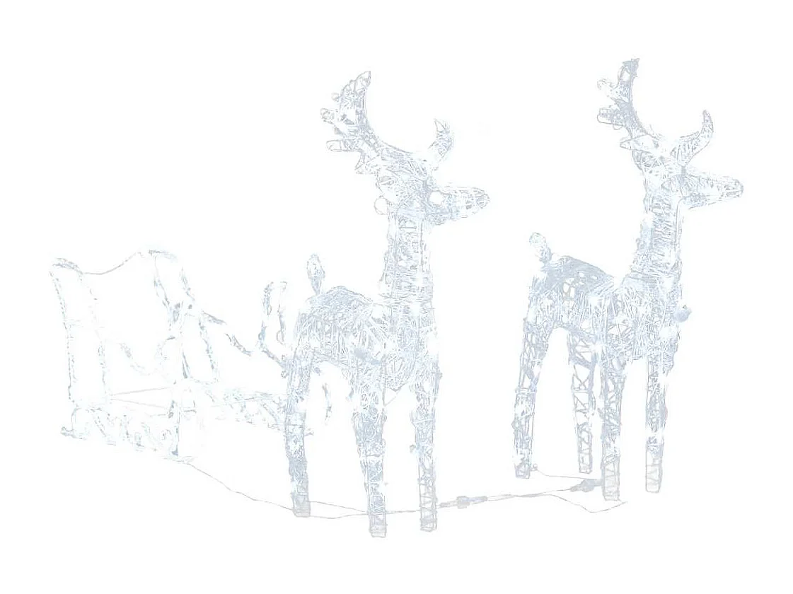 Décoration de Noël Rennes et traîneau 160 LED 130 cm Acrylique