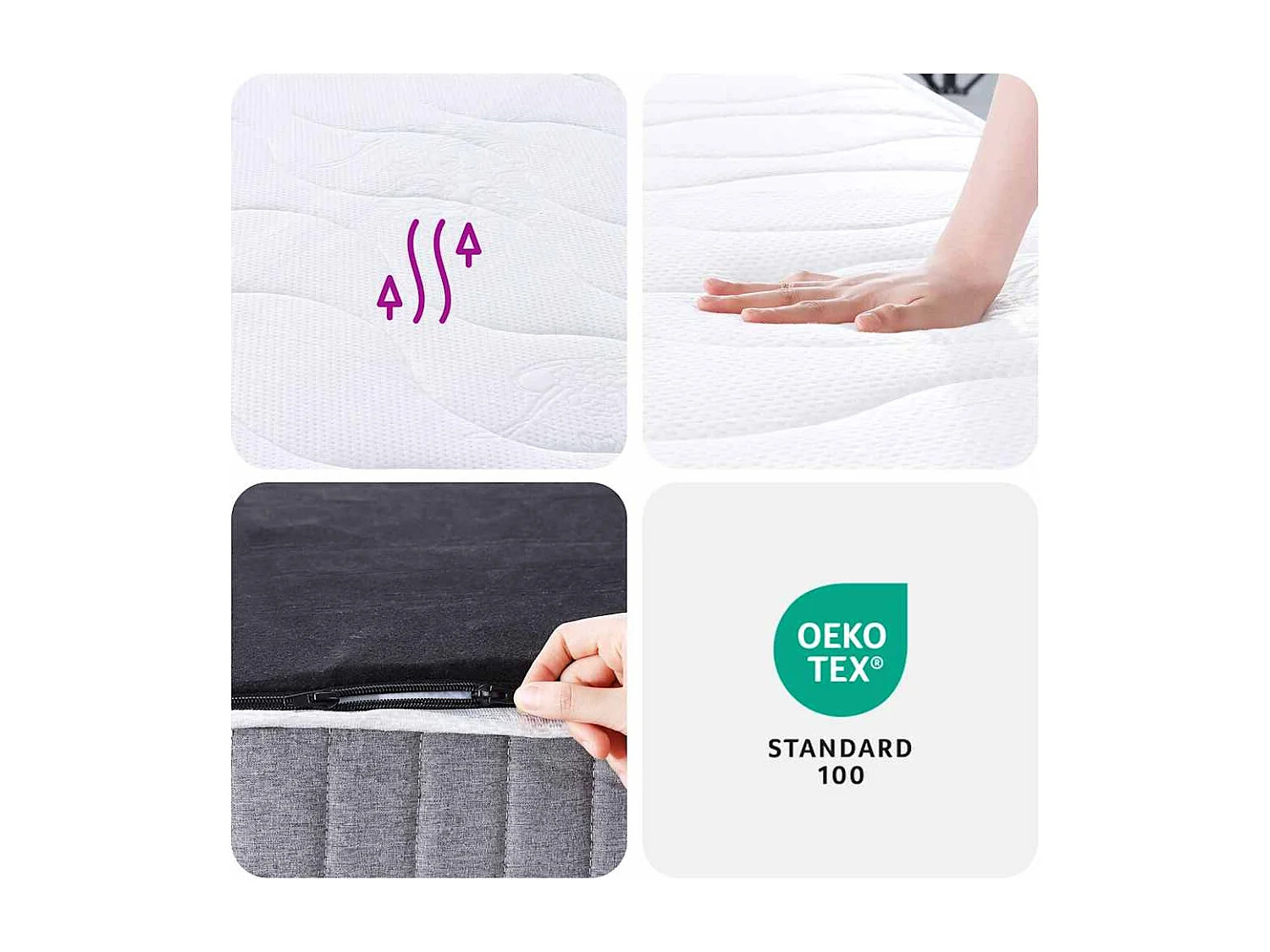 Matelas à ressorts ensachés moyen 70x200 cm