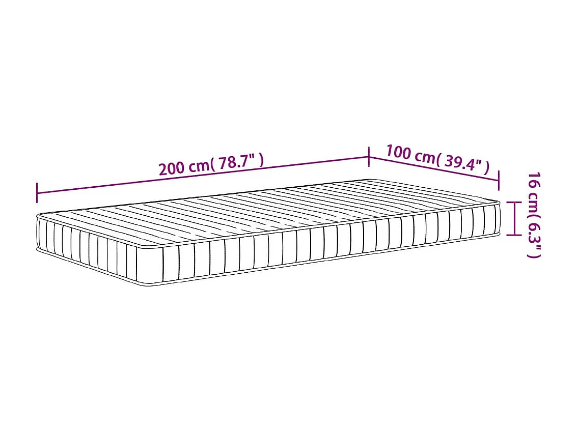 Matelas en mousse moyennement doux 100x200 cm