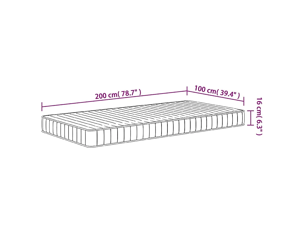 Matratze Schaumstoff Mittelweich 100x200 cm