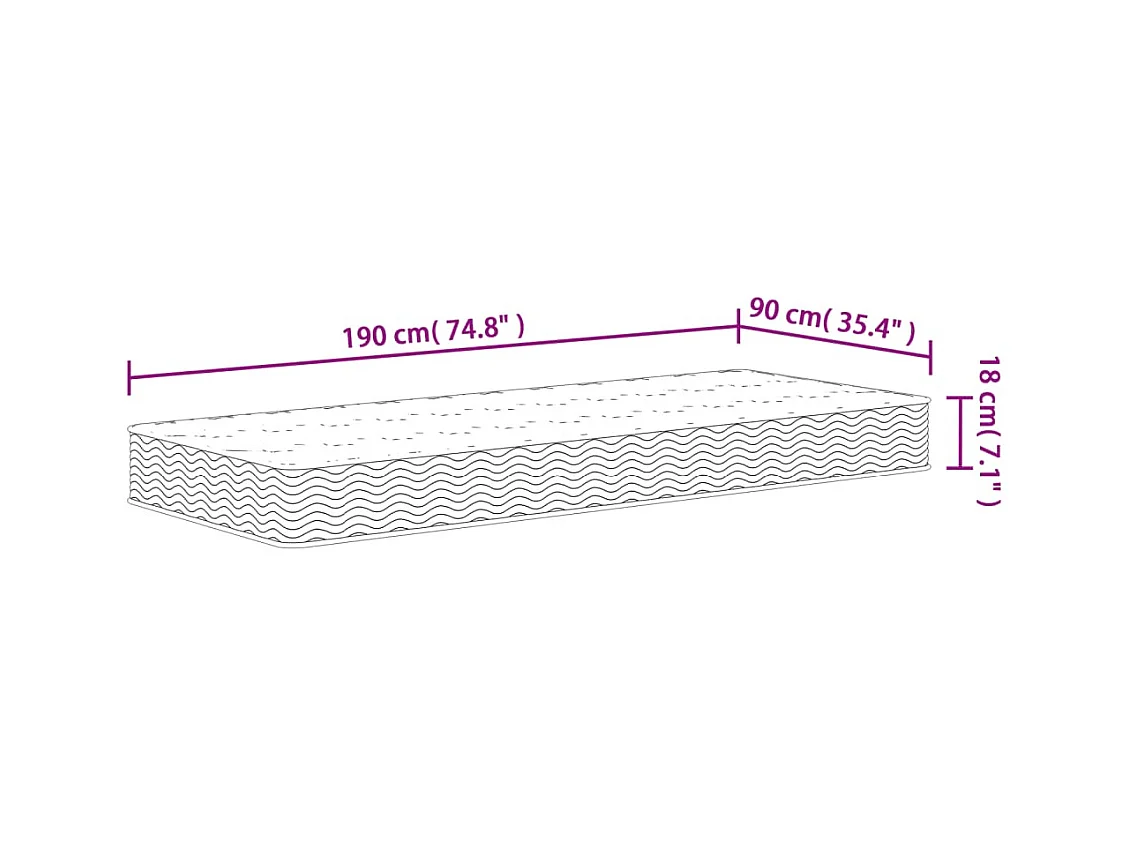 Colchón de muelles Bonnell firmeza media 90x190 cm