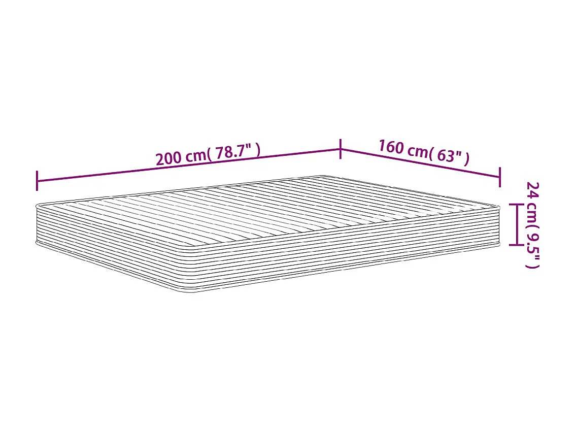 Matelas en mousse moyennement doux 160x200 cm