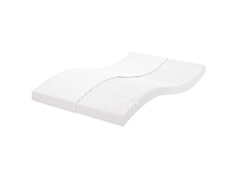 Matelas en mousse blanc 140x190 cm 7 zones dureté 20 ILD