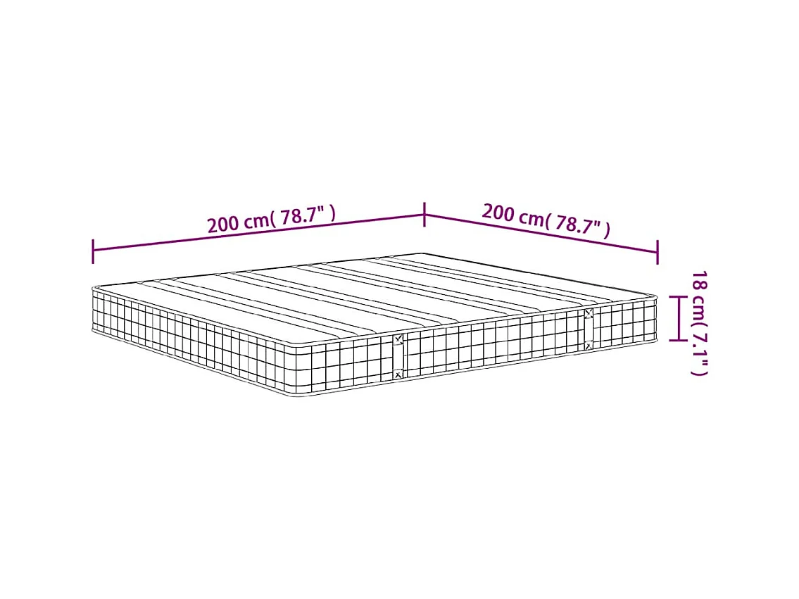 Matratze Bonnell-Federkern Mittel 200x200 cm