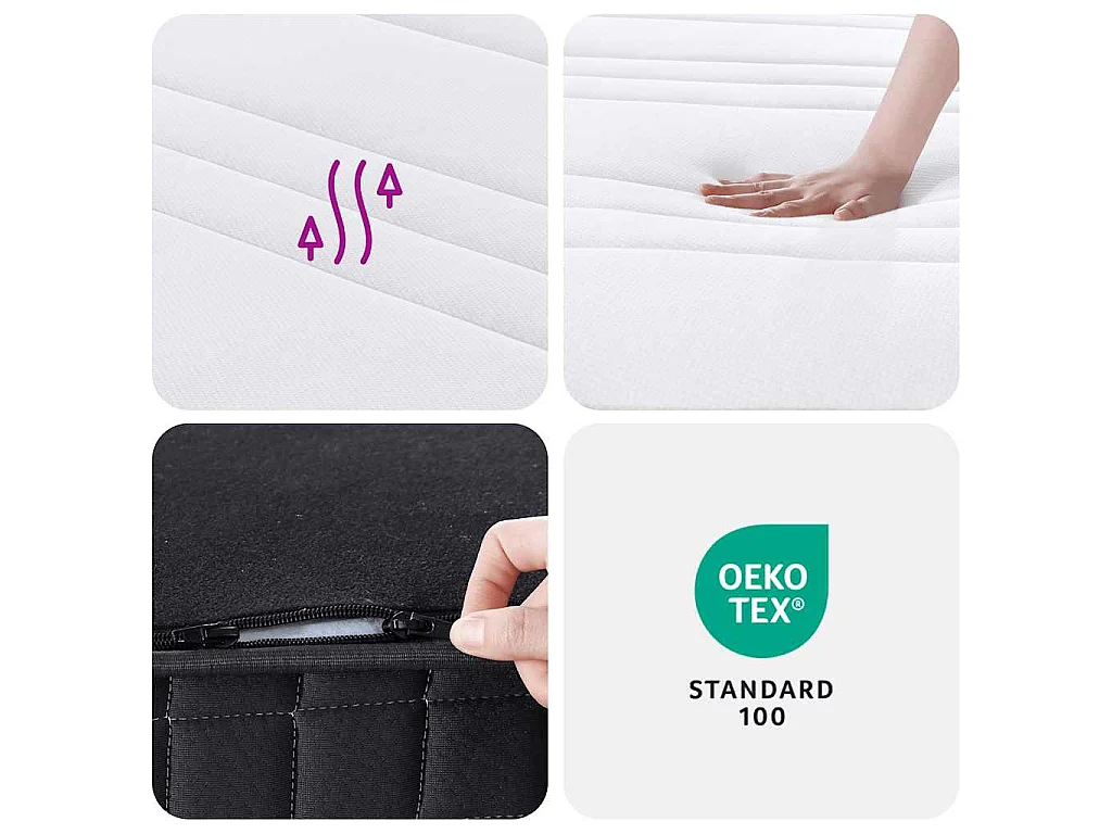 Matelas à ressorts bonnell moyen 200x200 cm