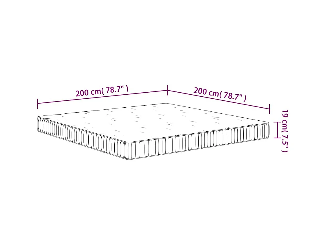 Colchão de molas ensacadas médio 200x200 cm