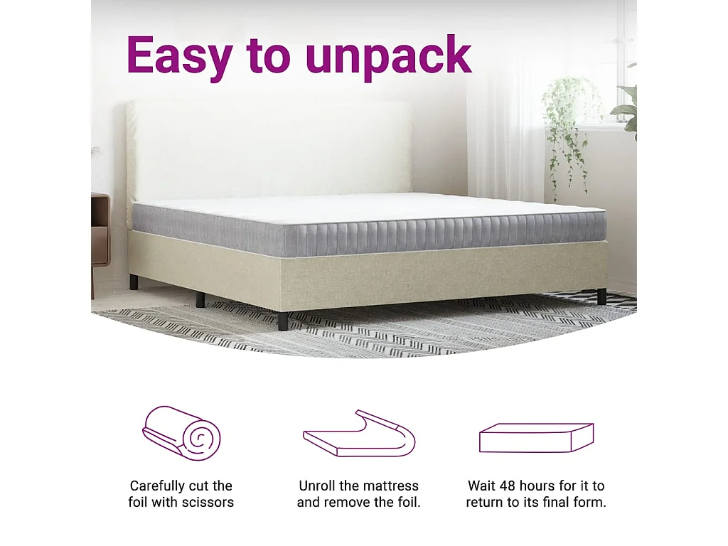 Matelas à ressorts ensachés moyen 200x200 cm