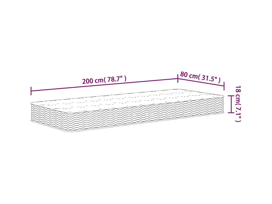 Matelas à ressorts bonnell moyen 80x200 cm