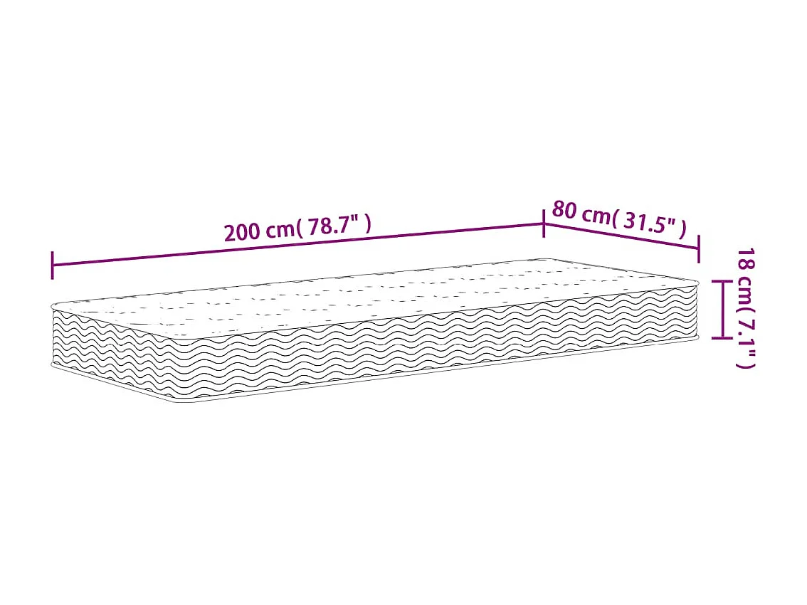 Matelas à ressorts bonnell moyen 80x200 cm