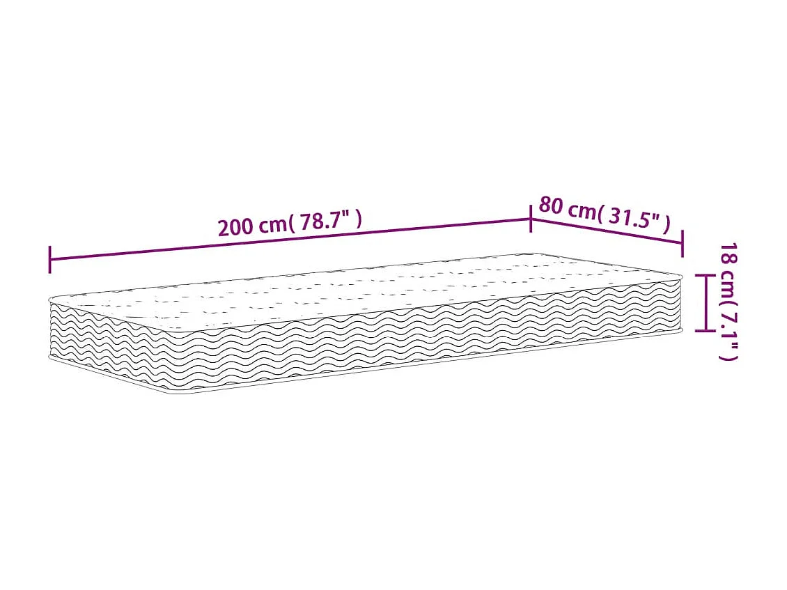 Matelas à ressorts bonnell moyen 80x200 cm