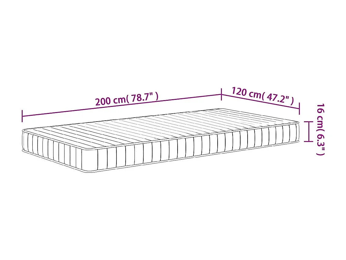 Matelas en mousse moyennement doux 120x200 cm