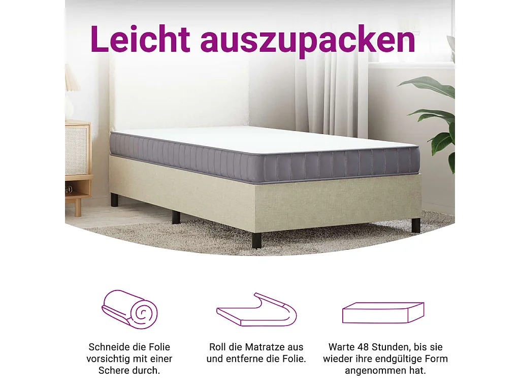 Matelas en mousse moyennement doux 120x200 cm