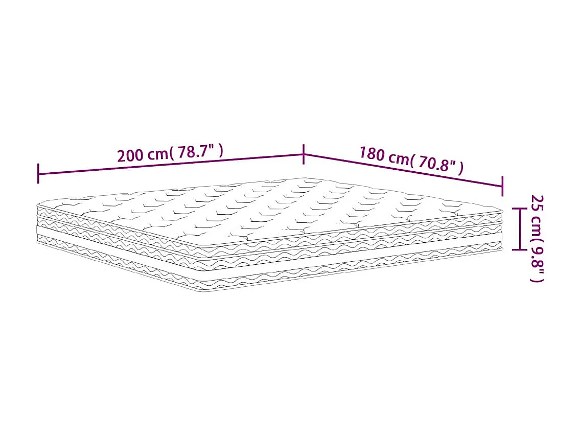 Matelas à ressorts ensachés moyen 180x200 cm