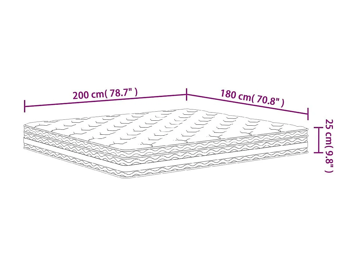 Matelas à ressorts ensachés moyen 180x200 cm