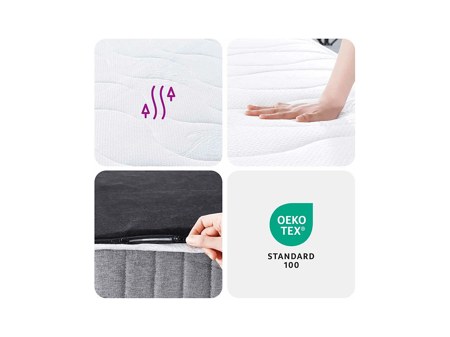 Colchão de molas ensacadas médio 140x200 cm