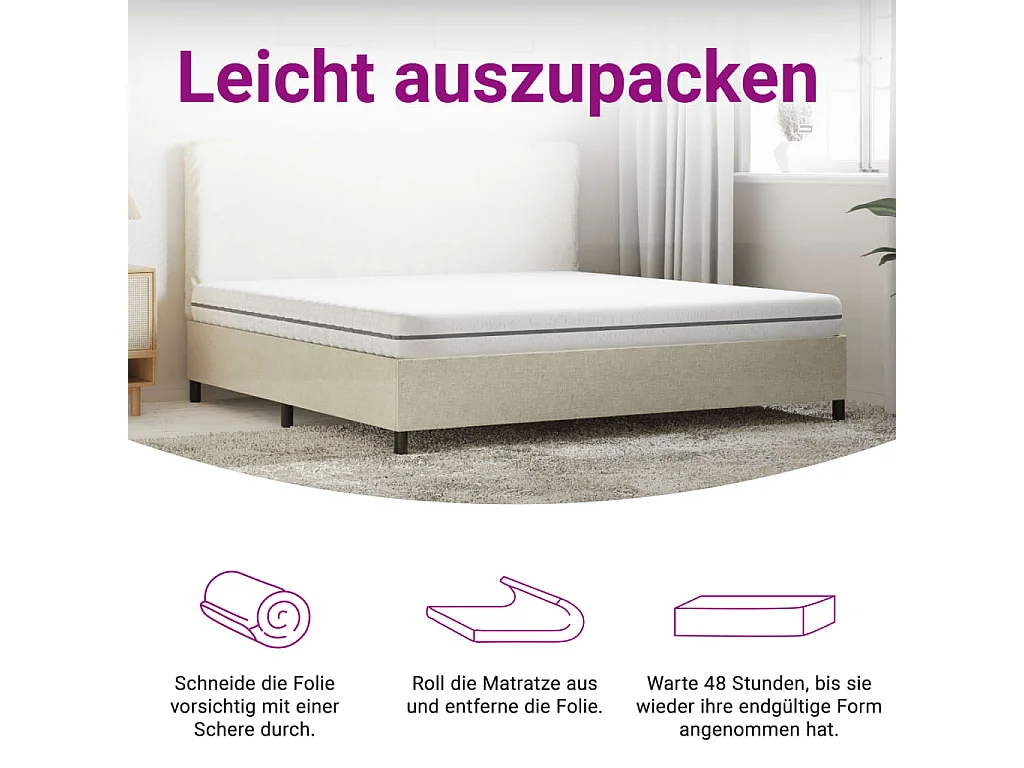 Matelas en mousse moyennement doux 180x200 cm
