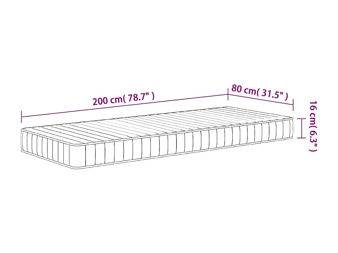 Matelas en mousse moyennement doux 80x200 cm